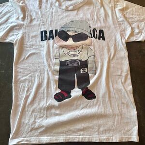 Balenciaga White Graphic T-Shirt